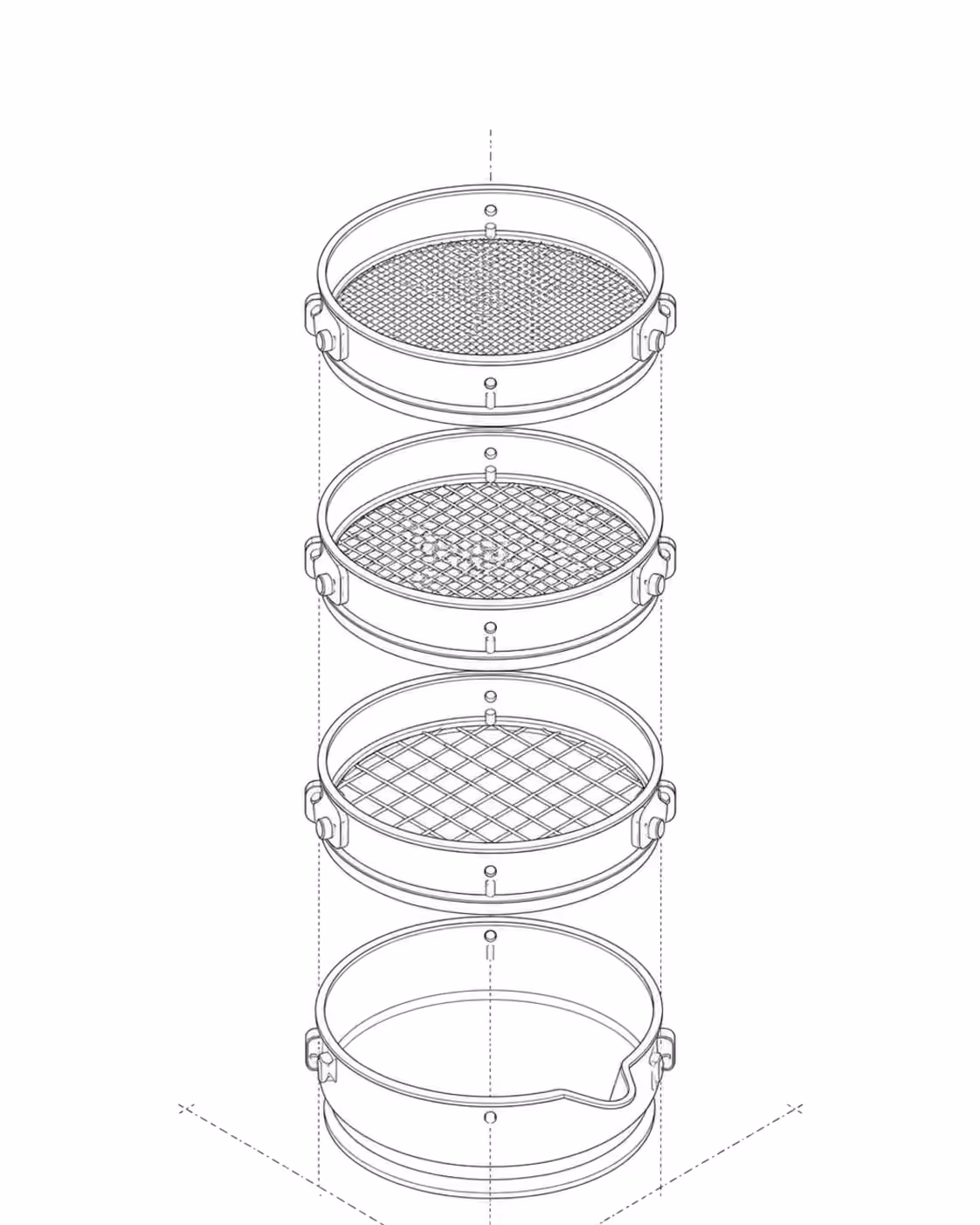 Criteria: an isometric diagram drawn in hairlines.