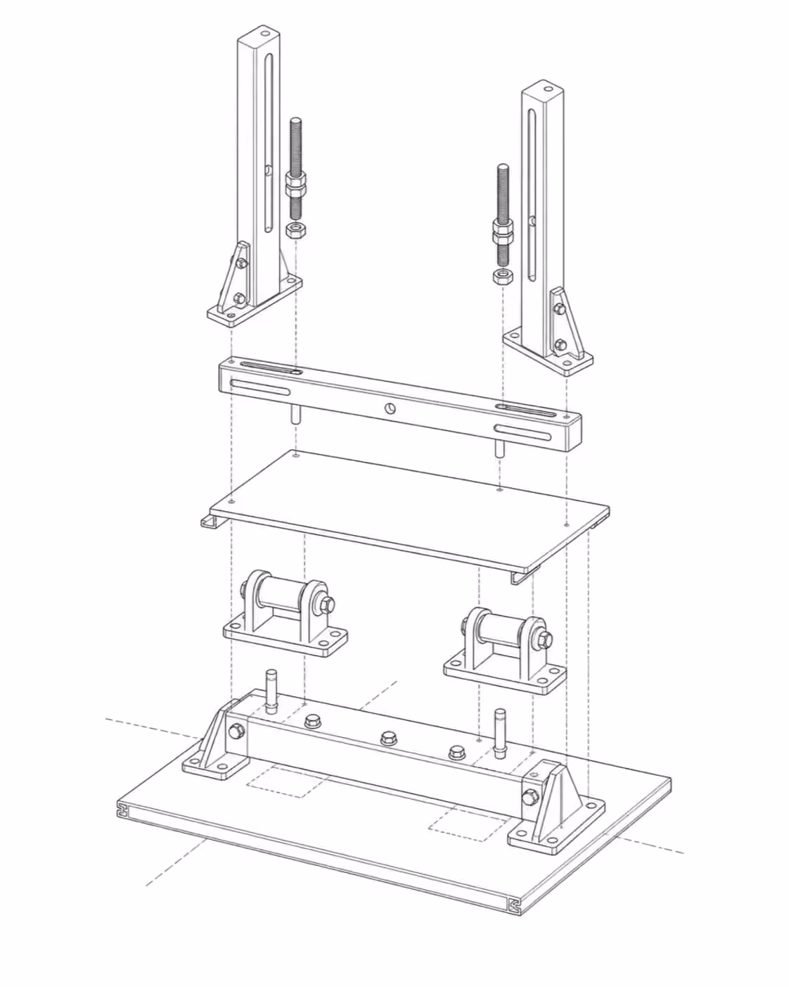 Gate: an isometric diagram drawn in hairlines.